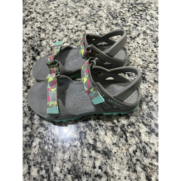 MERRELL HYDRO DRIFT GREY MULTI Girls Sandal Size 2M - Picture 2 of 5